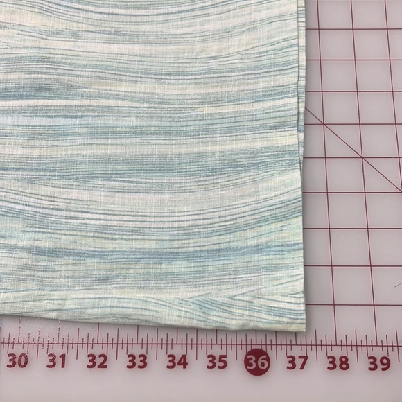 J. JILL Linen Pop Over Boatneck Sleeveless Shark Bite Overlay Mint/Blue Dress  S - Picture 9 of 11